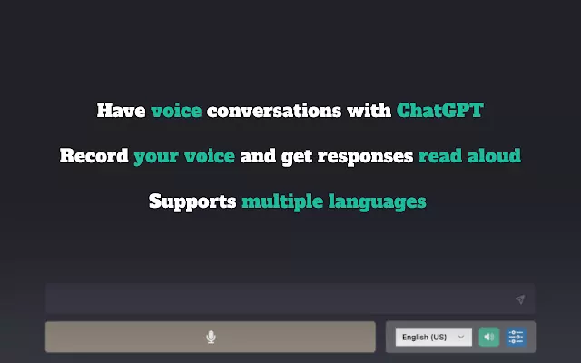 Speech to text chatGPT Voice Control for ChatGPT