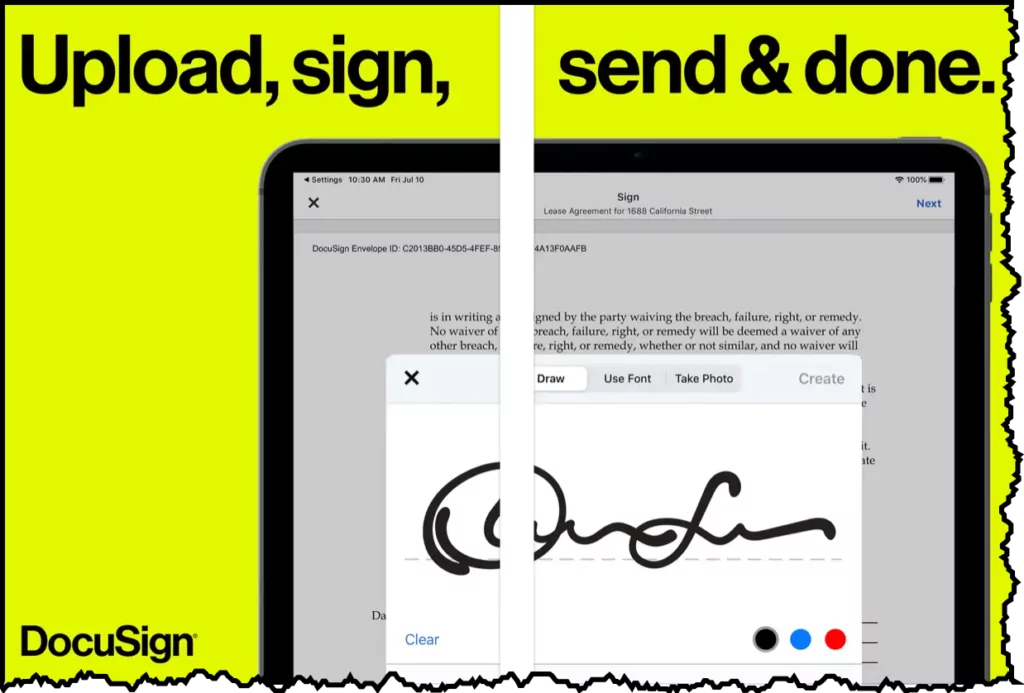 Signing documents on iPhone